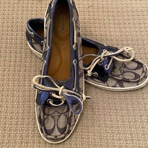 Blue/white Coach Boat Shoes Size 9